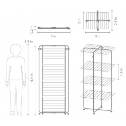 Etendoir à linge sur pieds30 m blanc BRABANTIA - BRABANTIA