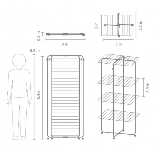 Etendoir à linge sur pieds30 m blanc BRABANTIA - BRABANTIA