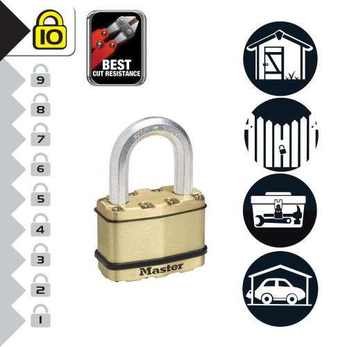 Cadenas à clé en acier laminé, MASTER LOCK, l.64 mm - MASTER LOCK