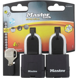 Lot de 2 cadenas à clé acier laminé, MASTER LOCK, l.45 mm - MASTER LOCK