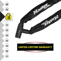 Chaîne antivol vélo, MASTER LOCK, L.0.9 m x diam.8 mm - MASTER LOCK