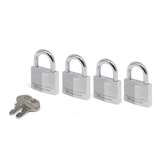 Lot de 4 cadenas à clé aluminium, l.40 mm - MASTER LOCK