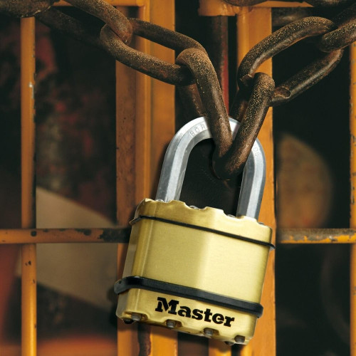 Lot de 2 cadenas à clé en  acier laminé, MASTER LOCK, l.45 mm - MASTER LOCK