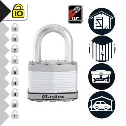 Cadenas à clé en acier laminé, MASTER LOCK, l.64 mm - MASTER LOCK