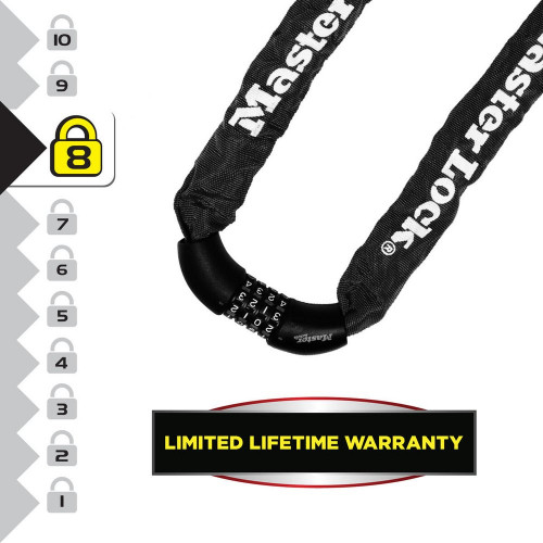 Chaine à code avec combinaison, MASTER LOCK, noir - MASTER LOCK