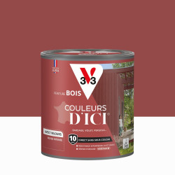 Peinture extérieure bois V33 Couleurs d'ici, rouge intense velours 0.5l - V33