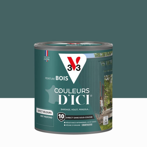 Peinture extérieure bois V33 Couleurs d'ici, vert profond velours 0.5l - V33