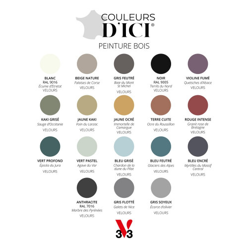 Peinture extérieure bois V33 Couleurs d'ici, vert profond velours 0.5l - V33
