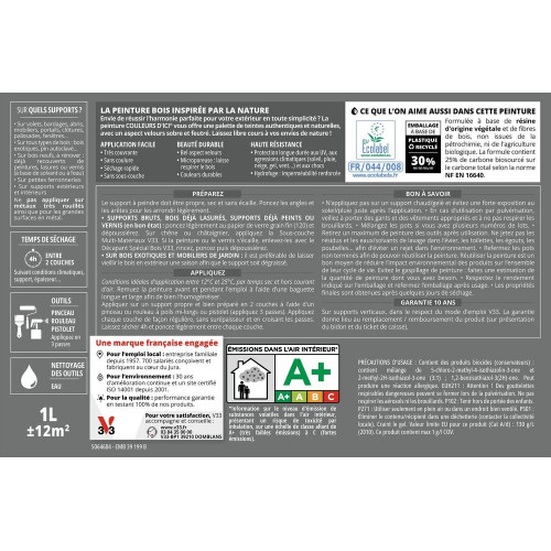 Peinture extérieure bois V33 Couleurs d'ici, vert profond velours 0.5l - V33