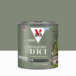 Peinture extérieure bois V33 Couleurs d'ici, kaki grisé velours  0.5l de marque V33, référence: B9902900