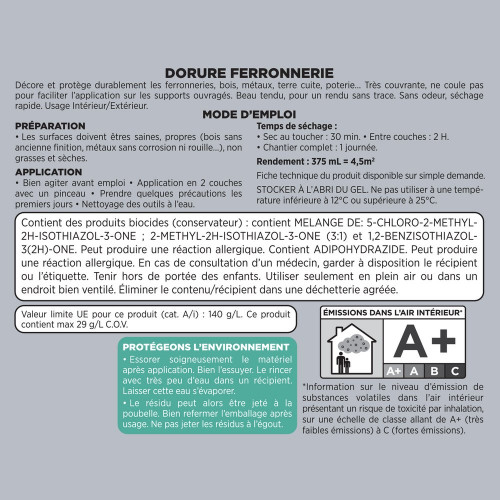 Peinture exterieure fer Ferronnerie SYNTILOR or satine 375ml - SYNTILOR
