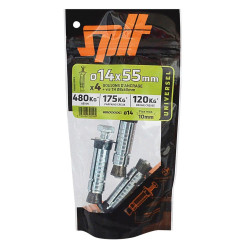 Lot de 4 Cheville murale avec vis prima SPIT, 14 x L.55 mm - SPIT