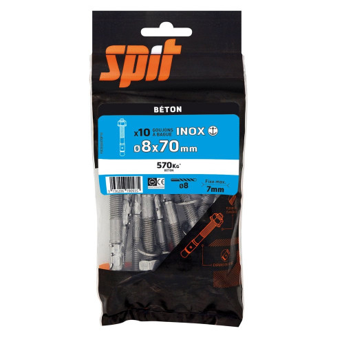 10 goujons a bague fix iii 8x70mm inox - SPIT