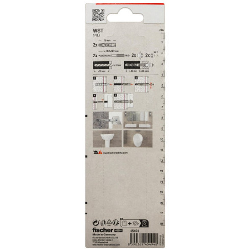 Lot de 2 chevilles multi-matériaux avec vis nylon FISCHER Diam. 14  L.De 50 à 10 - FISCHER