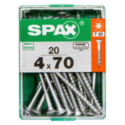 Lot De 20 Vis Acier Tête Plate Spax, Diam.4 Mm X L.70 Mm de marque SPAX, référence: B9908700
