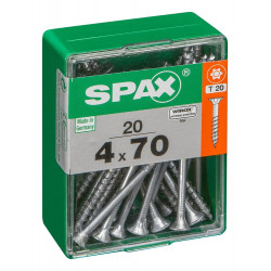Lot De 20 Vis Acier Tête Plate Spax, Diam.4 Mm X L.70 Mm - SPAX