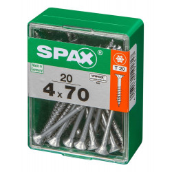 Lot De 20 Vis Acier Tête Plate Spax, Diam.4 Mm X L.70 Mm - SPAX