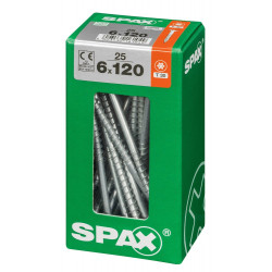 Lot De 25 Vis Acier Tête Fraisée Torx Spax, Diam.6 Mm X L.120 Mm - SPAX