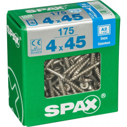 Lot De 175 Vis Inox Tête Fraisée Torx Spax, Diam.4 Mm X L.45 Mm - SPAX