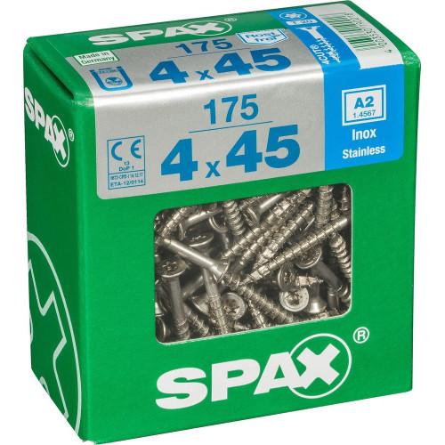 Lot De 175 Vis Inox Tête Fraisée Torx Spax, Diam.4 Mm X L.45 Mm - SPAX