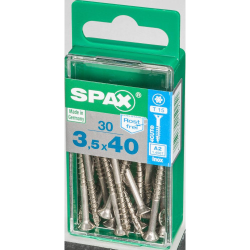 Lot De 30 Vis En Acier Inoxydable, Empreinte Torx, 3.5X40 Mm - SPAX