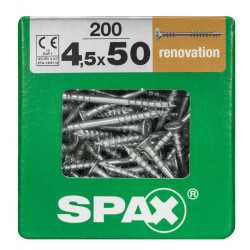 Lot De 200 Vis Acier Tête Fraisée Torx Spax, Diam.4.5 Mm X L.50 Mm de marque SPAX, référence: B9909400