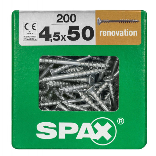 Lot De 200 Vis Acier Tête Fraisée Torx Spax, Diam.4.5 Mm X L.50 Mm - SPAX