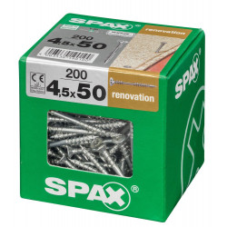 Lot De 200 Vis Acier Tête Fraisée Torx Spax, Diam.4.5 Mm X L.50 Mm - SPAX