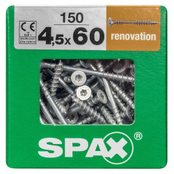 Lot De 150 Vis Acier Tête Fraisée Torx Spax, Diam.4.5 Mm X L.60 Mm - SPAX