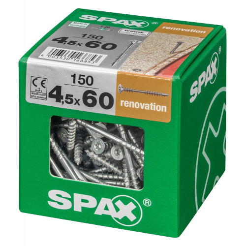 Lot De 150 Vis Acier Tête Fraisée Torx Spax, Diam.4.5 Mm X L.60 Mm - SPAX