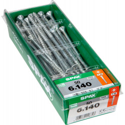 Lot De 50 Vis Acier Tête Fraisée Torx Spax, Diam.6 Mm X L.140 Mm - SPAX