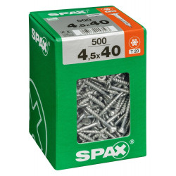 Lot De 500 Vis Acier Tête Fraisée Torx Spax, Diam.4.5 Mm X L.40 Mm - SPAX