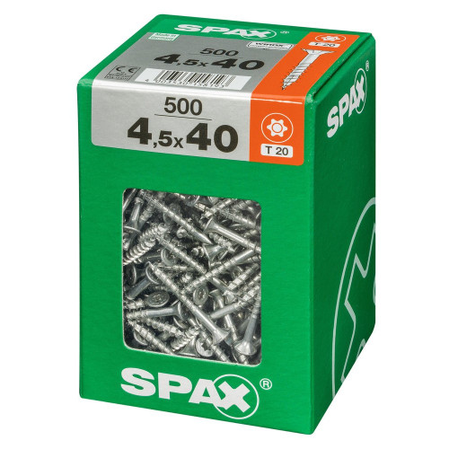 Lot De 500 Vis Acier Tête Fraisée Torx Spax, Diam.4.5 Mm X L.40 Mm - SPAX