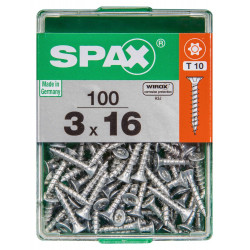Lot De 100 Vis Acier Tête Plate Spax, Diam.3 Mm X L.16 Mm de marque SPAX, référence: B9910500