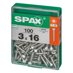 Lot De 100 Vis Acier Tête Plate Spax, Diam.3 Mm X L.16 Mm - SPAX