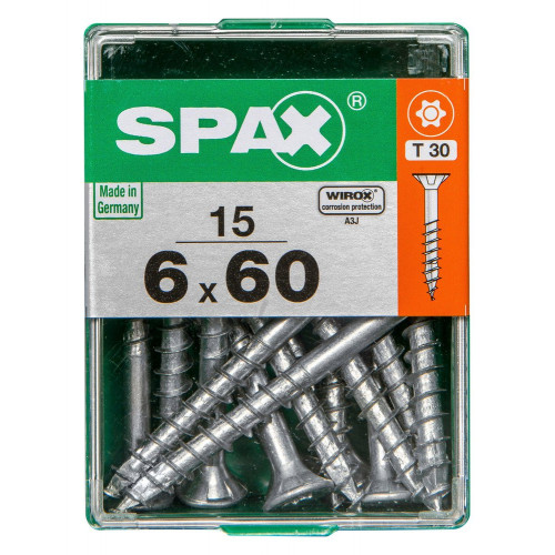 Lot De 15 Vis Acier Tête Autofraisée Plate Spax, Diam.6 Mm X L.60 Mm - SPAX