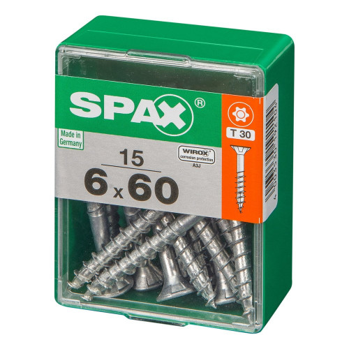 Lot De 15 Vis Acier Tête Autofraisée Plate Spax, Diam.6 Mm X L.60 Mm - SPAX