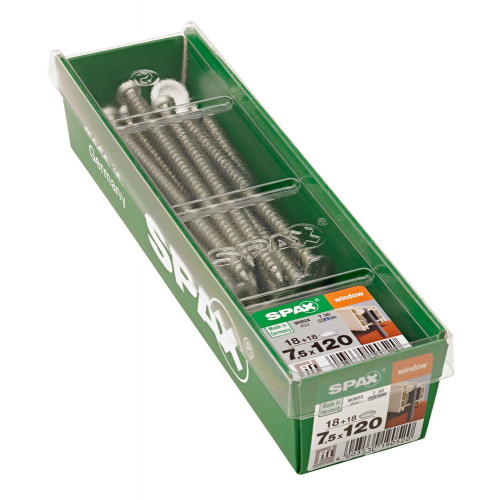 Lot De 18 Vis Acier Tête Fraisée Torx Spax, Diam.7.5 Mm X L.120 Mm - SPAX