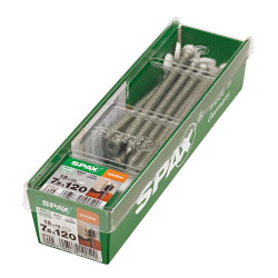 Lot De 18 Vis Acier Tête Fraisée Torx Spax, Diam.7.5 Mm X L.120 Mm - SPAX