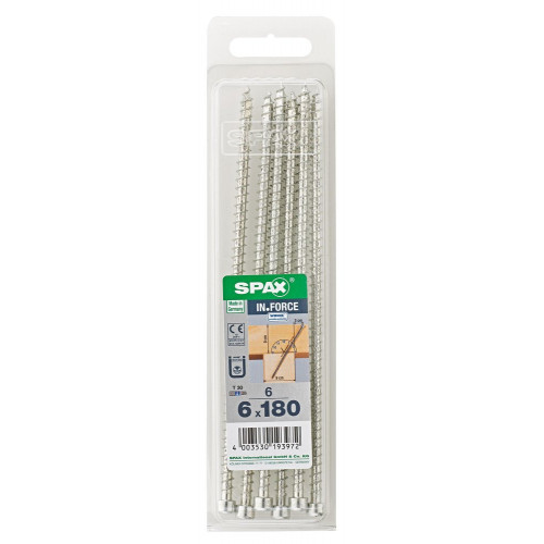 Lot De 6 Vis Acier Tête Cylindrique Spax, Diam.6 Mm X L.180 Mm - SPAX