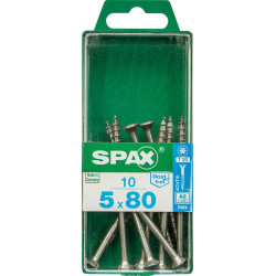 Lot De 10 Vis En Acier Inoxydable, Empreinte Torx, 5X80 Mm - SPAX
