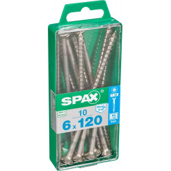 Lot De 10 Vis En Acier Inoxydable, Empreinte Torx, 6X120 Mm de marque SPAX, référence: B9911200