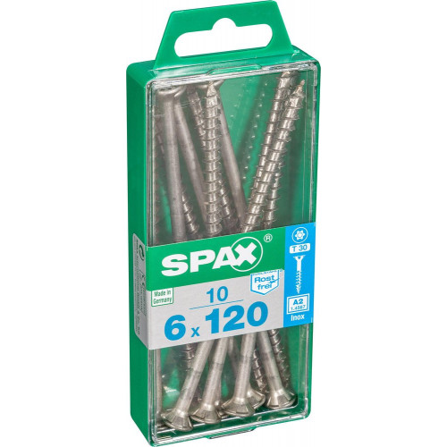 Lot De 10 Vis En Acier Inoxydable, Empreinte Torx, 6X120 Mm - SPAX