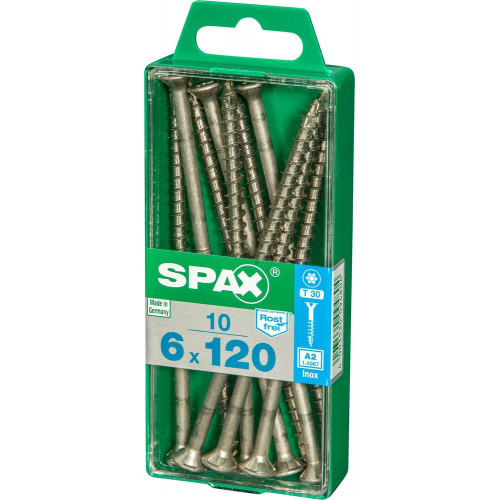 Lot De 10 Vis En Acier Inoxydable, Empreinte Torx, 6X120 Mm - SPAX
