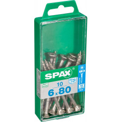 Lot De 10 Vis Inox Tête Fraisée Torx Spax, Diam.6 Mm X L.80 Mm - SPAX