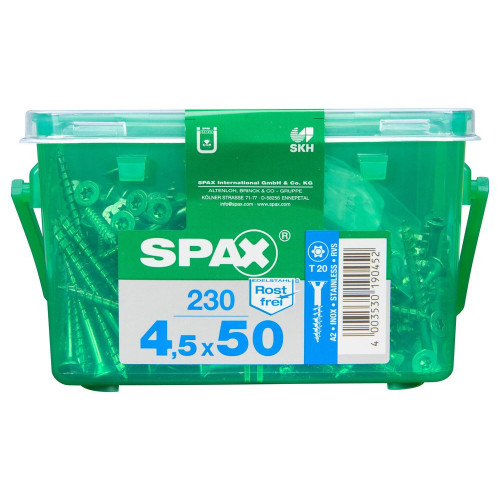 Lot De 230 Vis Inox Tête Fraisée Torx Spax, Diam.4.5 Mm X L.50 Mm - SPAX