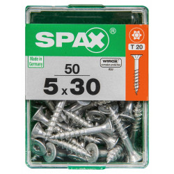 Lot De 50 Vis Acier Tête Plate Spax, Diam.5 Mm X L.30 Mm de marque SPAX, référence: B9911600