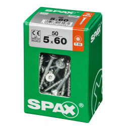 Lot De 50 Vis Acier Tête Fraisée Torx Spax, Diam.5 Mm X L.60 Mm - SPAX