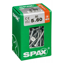 Lot De 50 Vis Acier Tête Fraisée Torx Spax, Diam.5 Mm X L.60 Mm - SPAX
