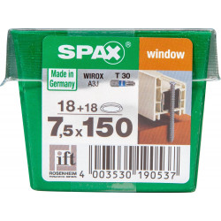 Lot De 18 Vis Acier Tête Fraisée Torx Spax, Diam.7.5 Mm X L.150 Mm de marque SPAX, référence: B9912000